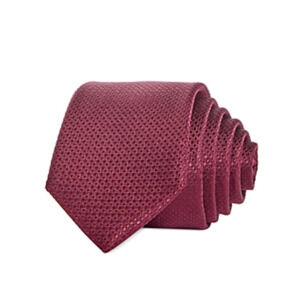 The Men's Store Textured Solid Silk Skinny Tie Burgundy